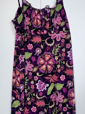 Xhilaration Floral Mesh Slip Dress XL Purple Pink Y2K Fairycore